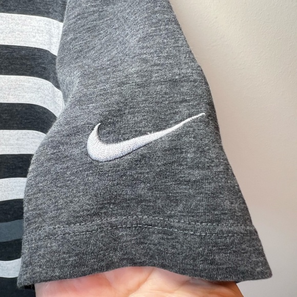 Nike Golf TR Dry Striped Polo Shirt Gray Short Sleeve DriFit Standard Fit Medium - Picture 5 of 11